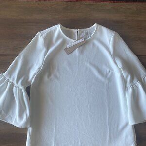 White Balloon Sleeve Shirt Size M
